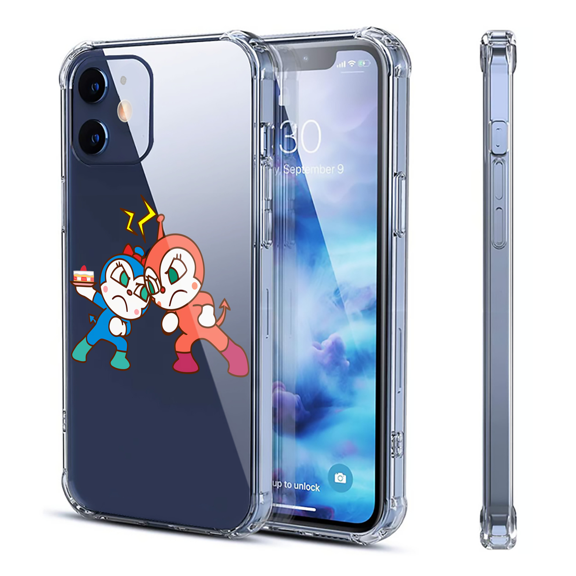 （画像用） アンパンマン Anpanman 【iPhone 12シリーズ対応】透明スマホケース（クリアソフトケース）